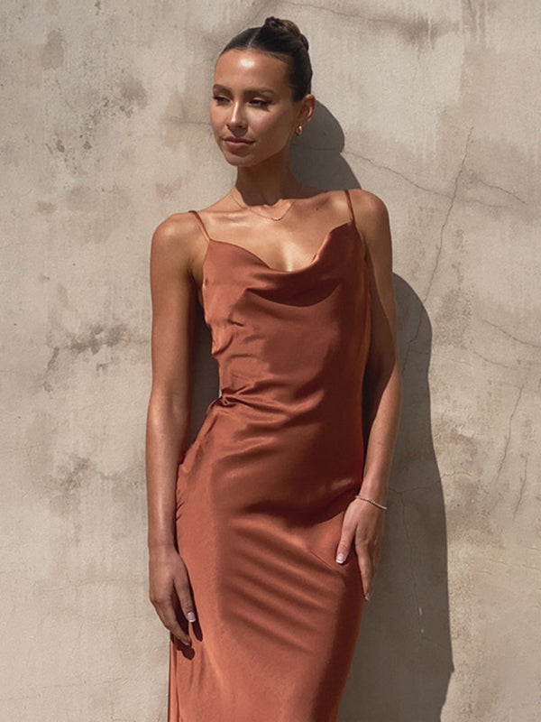 GR | Women's suspenders, deep V-neck slim fashion dress 