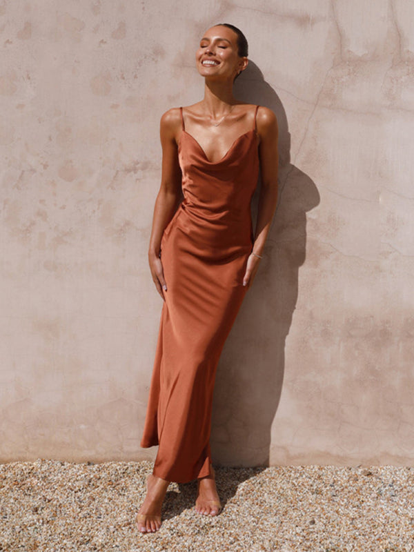 GR | Women's suspenders, deep V-neck slim fashion dress 