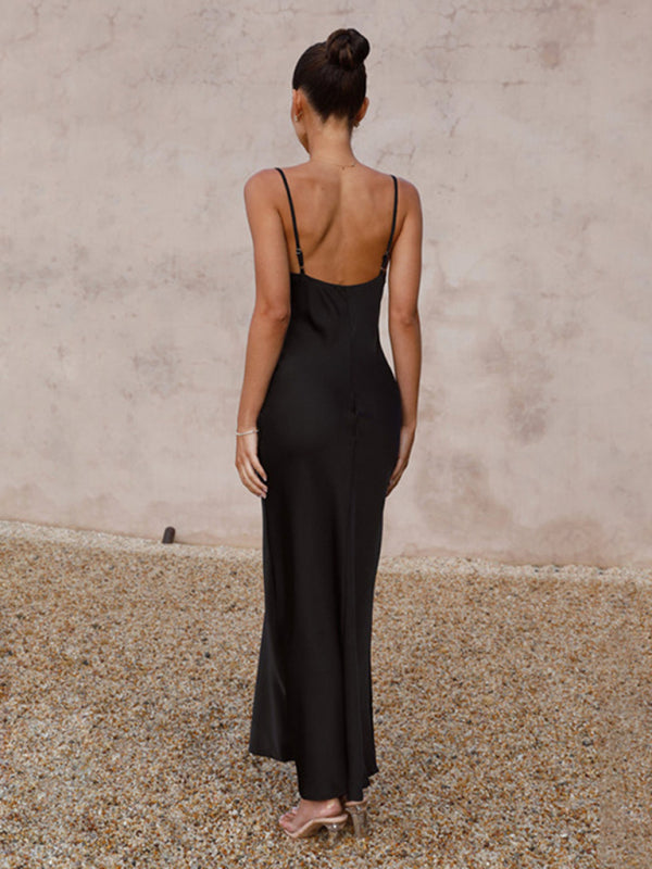 GR | Women's suspenders, deep V-neck slim fashion dress 
