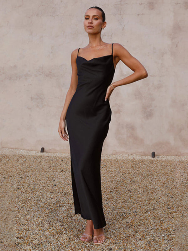 GR | Women's suspenders, deep V-neck slim fashion dress 