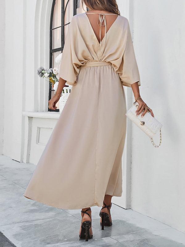 GR | Damen Elegantes V-Ausschnitt Lockere Kleid