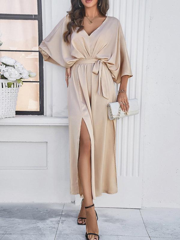 GR | Damen Elegantes V-Ausschnitt Lockere Kleid