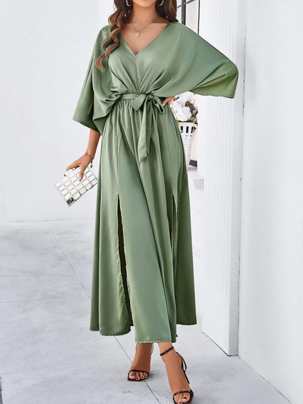 GR | Damen Elegantes V-Ausschnitt Lockere Kleid