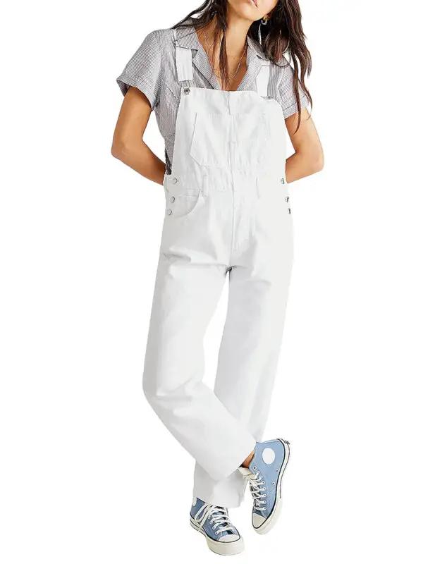 GR | New style jumpsuit, casual loose denim dungarees 