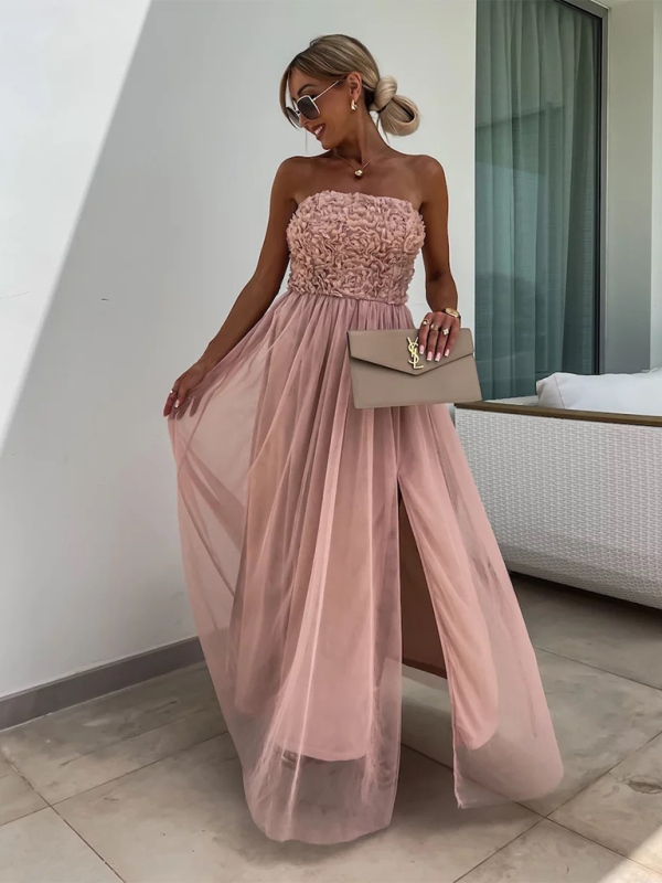 GR | New fashionable slit party casual holiday dress 