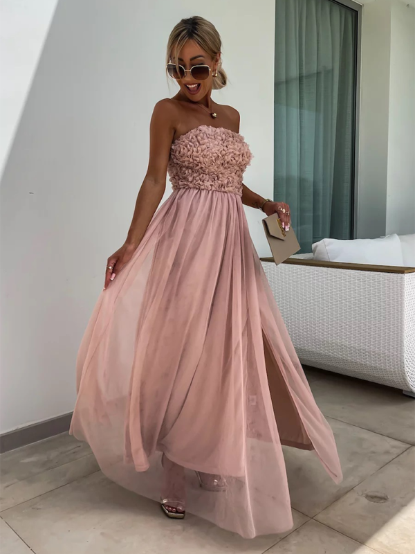 GR | New fashionable slit party casual holiday dress 
