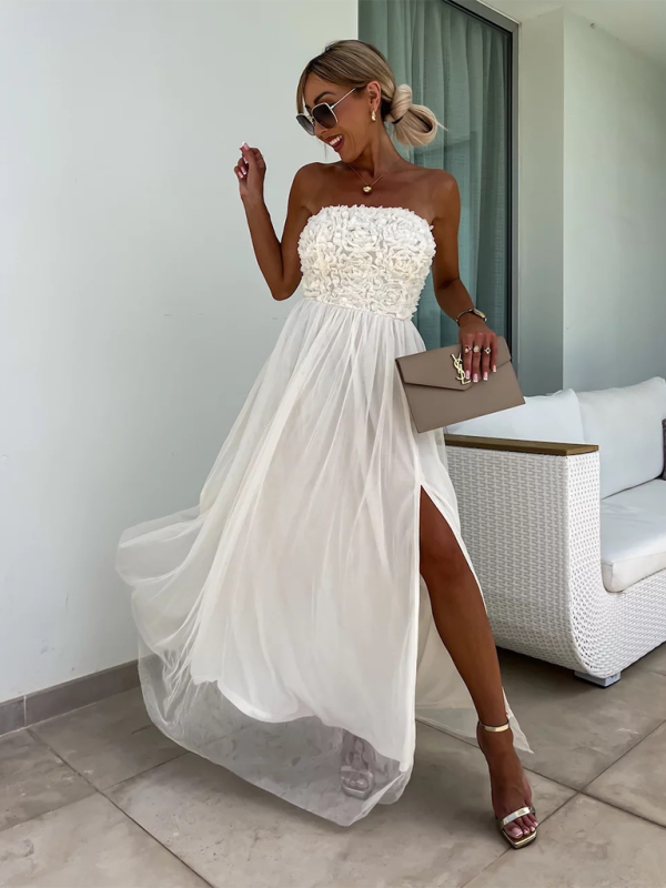 GR | New fashionable slit party casual holiday dress 