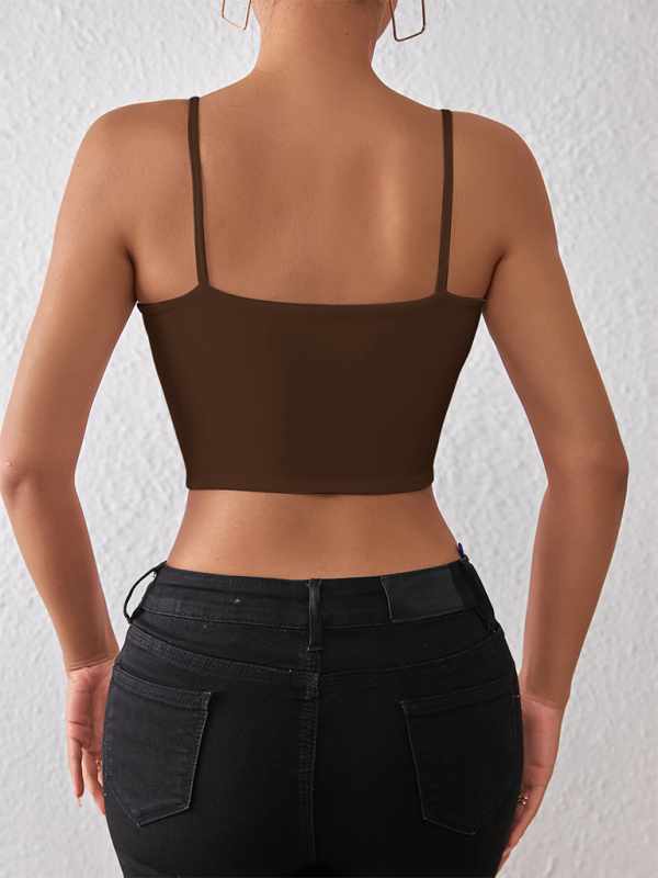 GR | Spring and summer sexy midriff-baring spaghetti top 