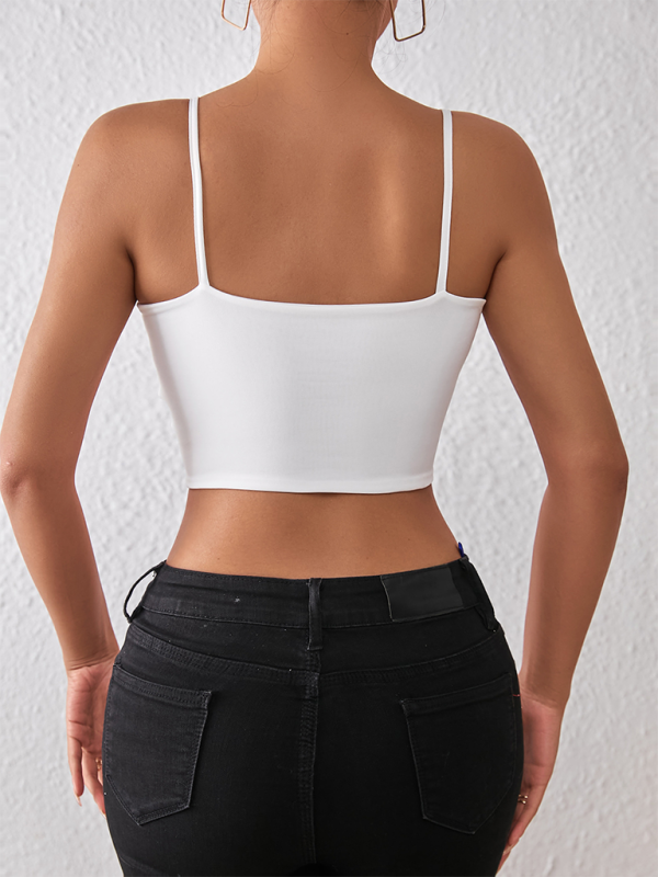 GR | Spring and summer sexy midriff-baring spaghetti top 