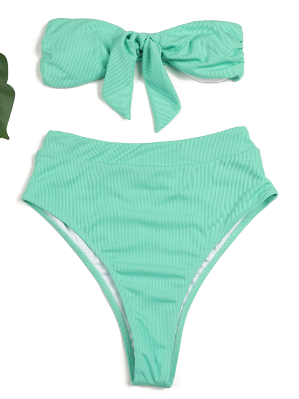 GR | Women's High-Waisted Bikini Tube Top Swimsuit 