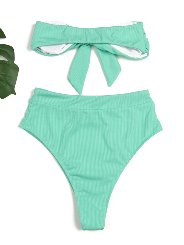 GR | Women's High-Waisted Bikini Tube Top Swimsuit 