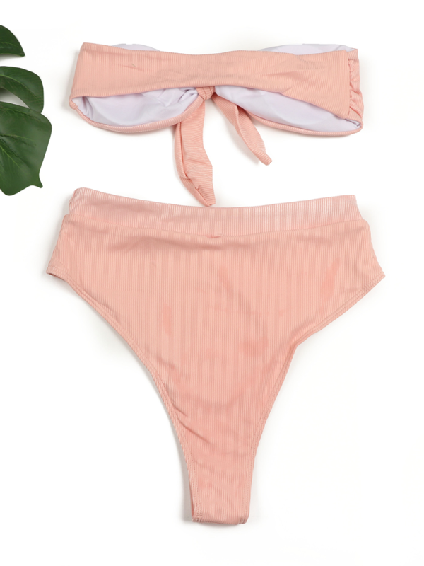 GR | Women's High-Waisted Bikini Tube Top Swimsuit 