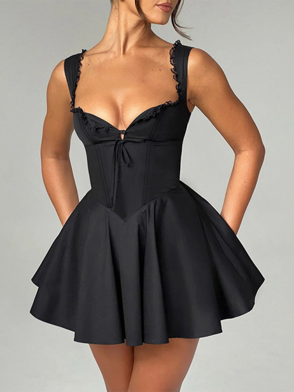 GR | New Backless Sling Lace Dress 