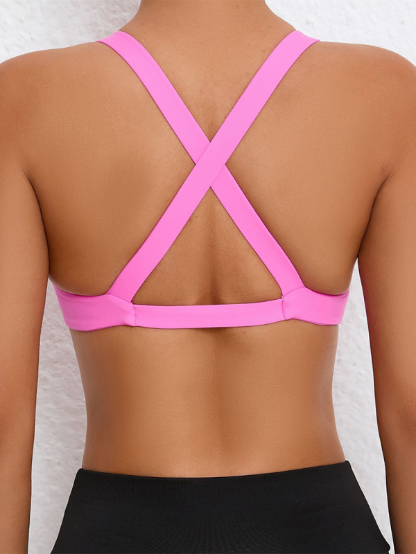 GR  | Enganliegend schnelltrocknender Sport Yoga-BH für Outdoor-Laufen Cross-Back Fitness-Unterwäsche