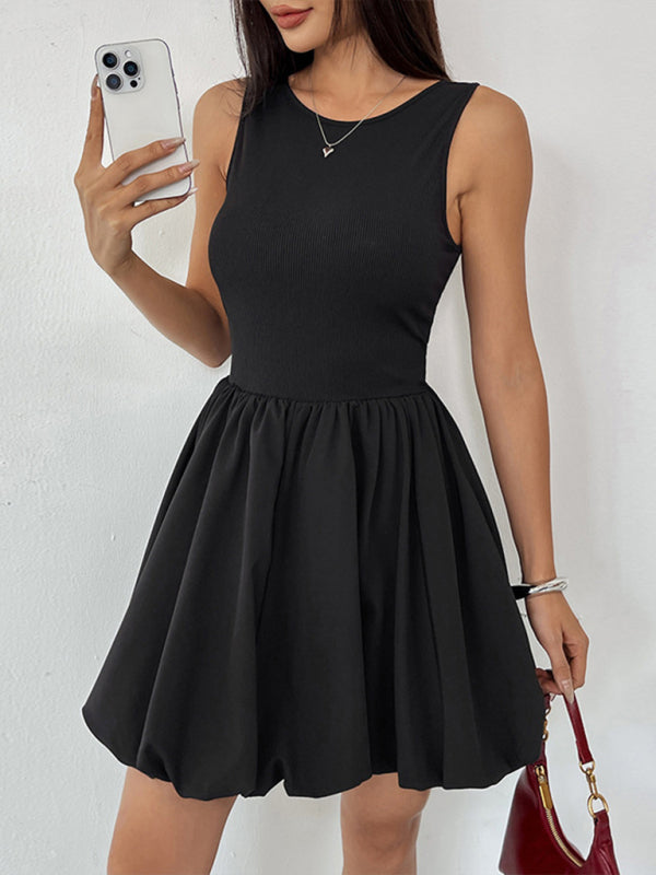 GR | Neues Ärmelloses Blumiger Minikleid Weste Kleid