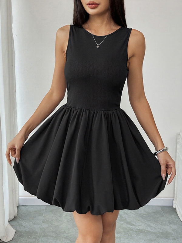 GR | Neues Ärmelloses Blumiger Minikleid Weste Kleid