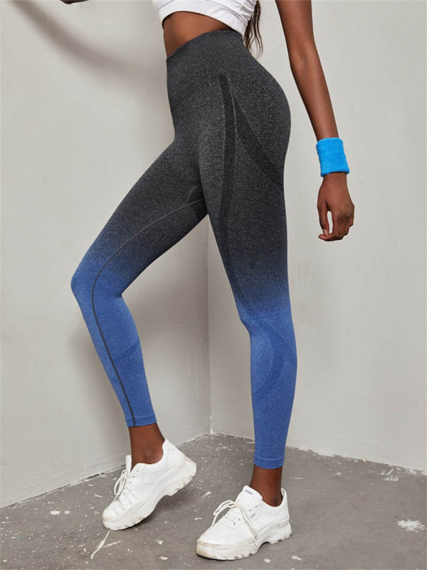 GR  | Damen nahtlose Hohe Taille Farbverlauf nahtlose Sport Yoga Hose