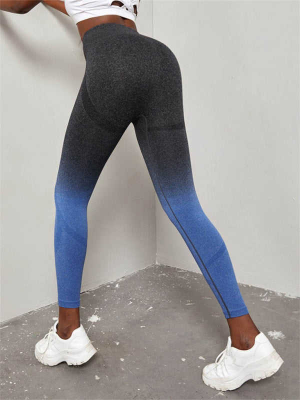 GR  | Damen nahtlose Hohe Taille Farbverlauf nahtlose Sport Yoga Hose