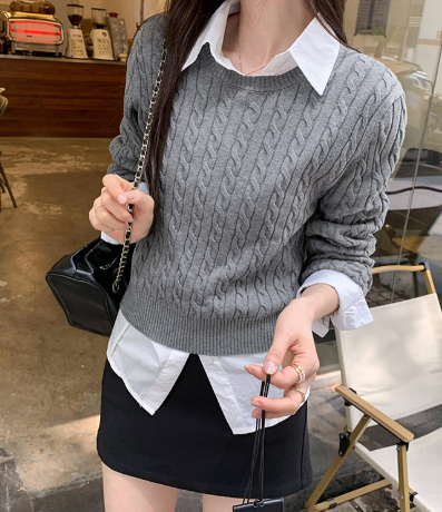 GR | Strickpullover mit R halsausschnitt