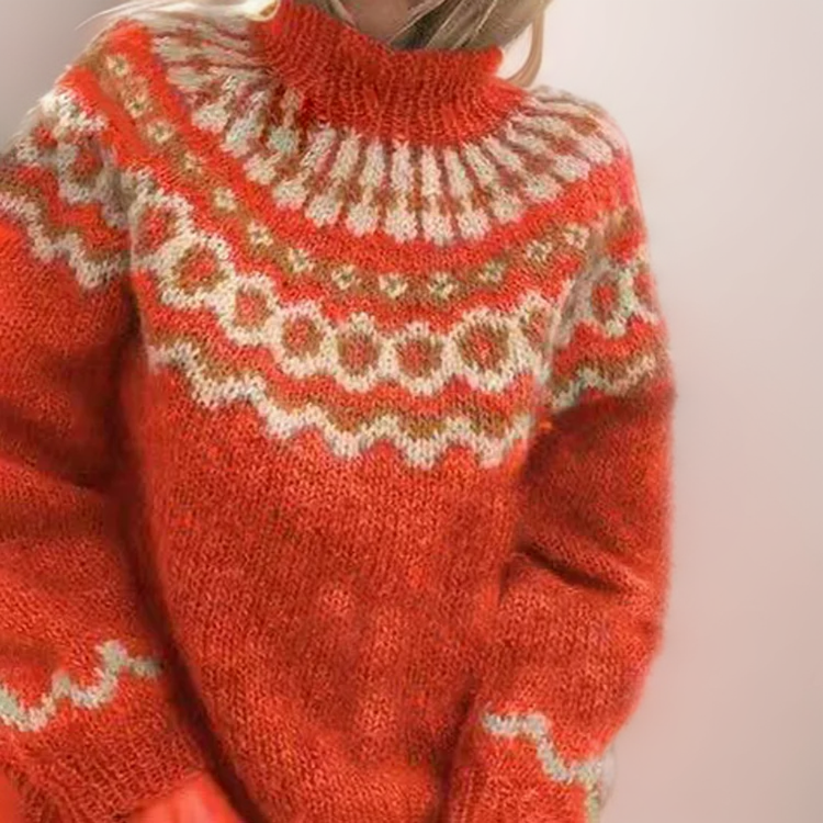 GR | norwegische Yoke Pullis - warme skandinavische Damenpullover