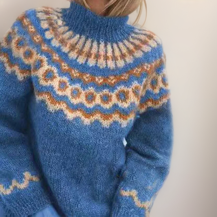 GR | norwegische Yoke Pullis - warme skandinavische Damenpullover