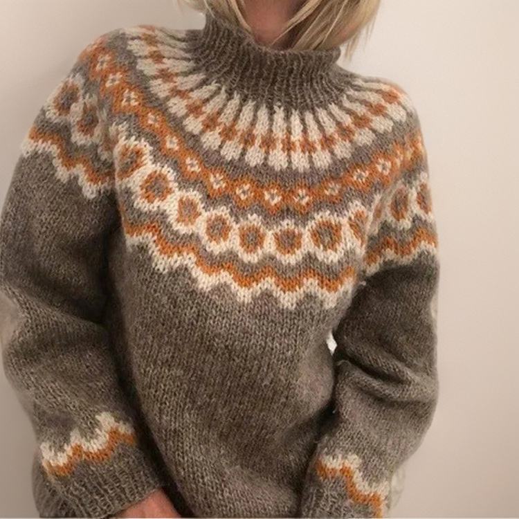 GR | norwegische Yoke Pullis - warme skandinavische Damenpullover