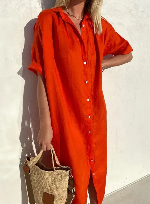 GR | Linen shirt dress