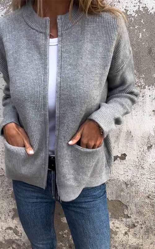 GR | Plush Zip Strickjacke