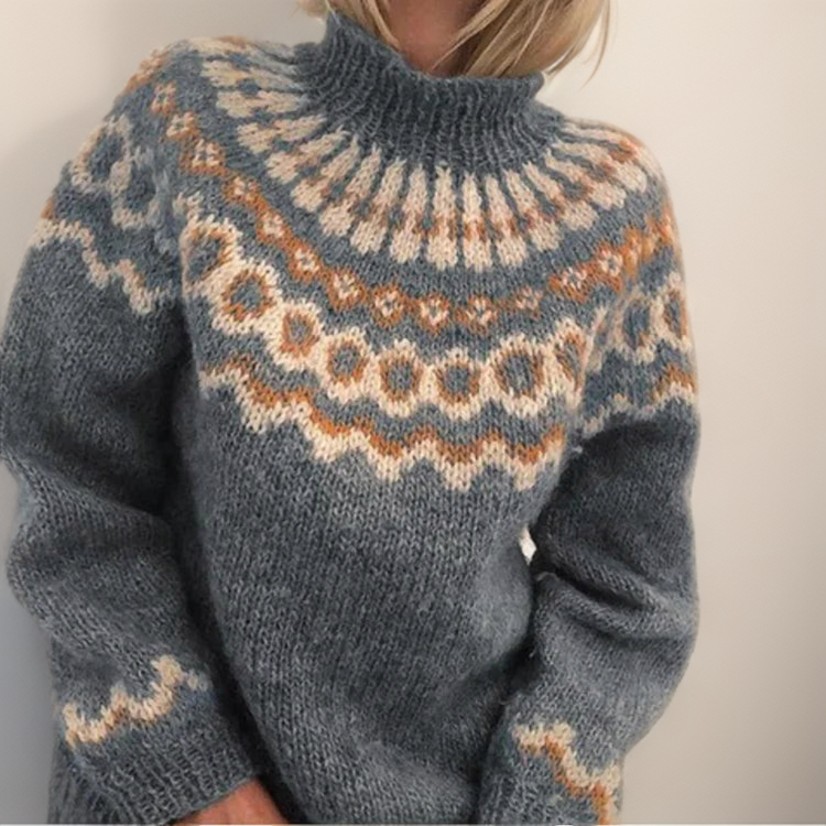 GR | norwegische Yoke Pullis - warme skandinavische Damenpullover