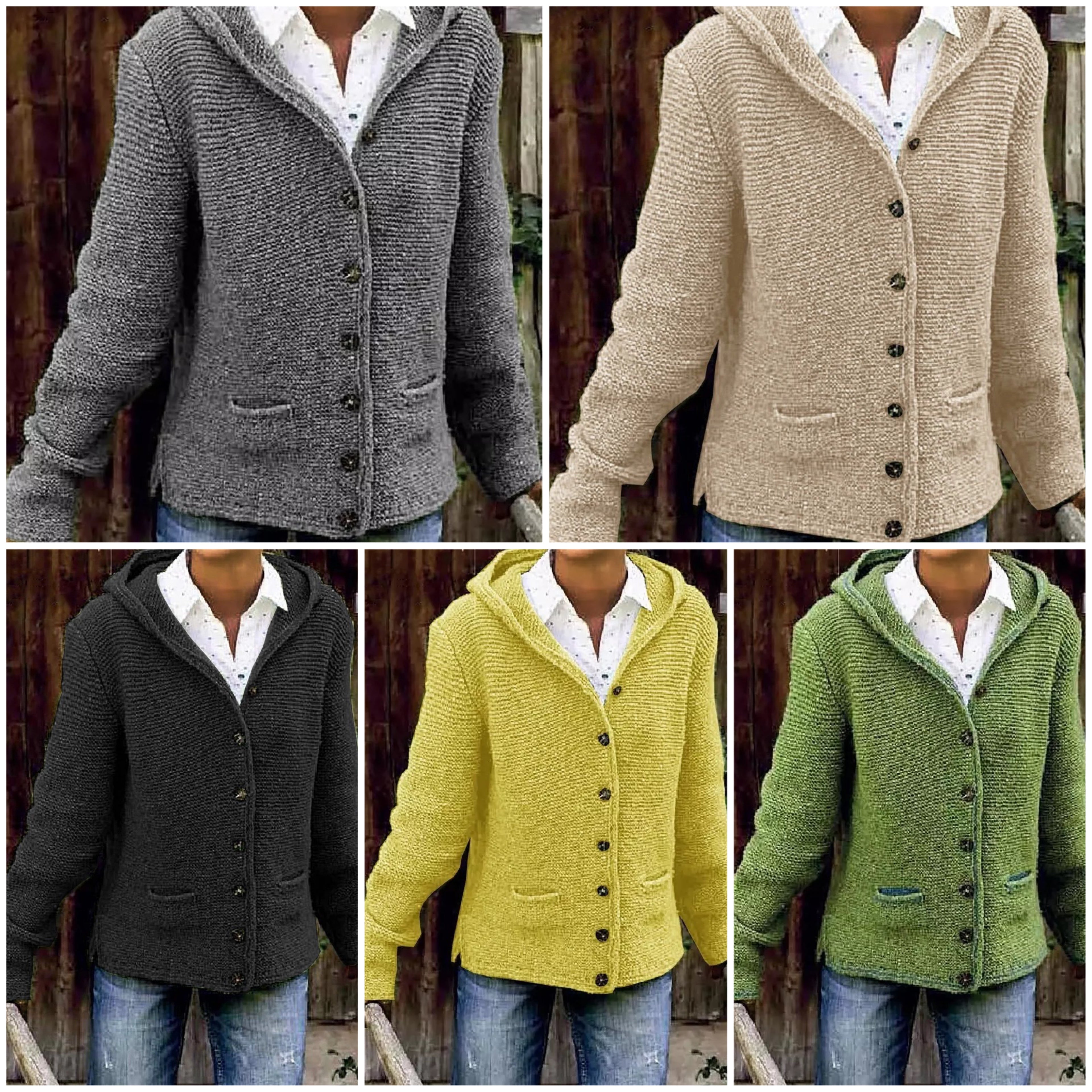 GR | Knitted cardigan with hood