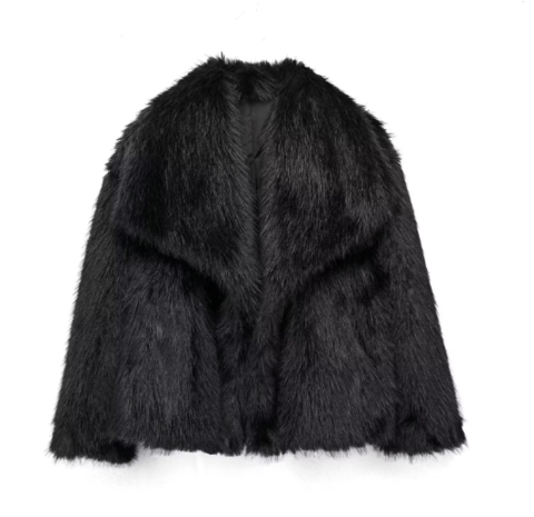 Faux fur jacket for glamorous appearances