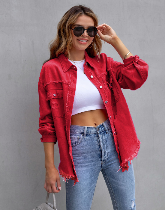 GR - Ripped Oversized Denim Jacket