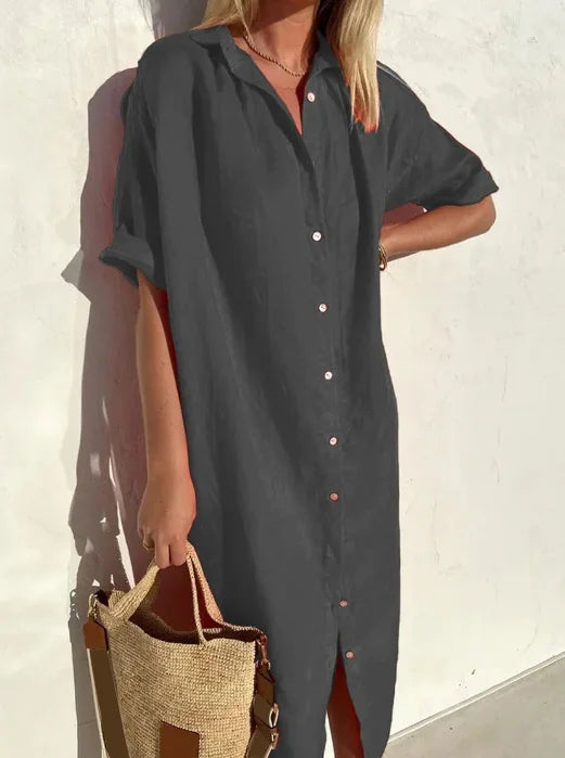 GR | Linen shirt dress