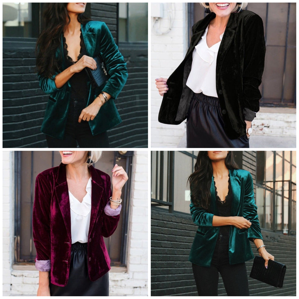 GR | Elegant velvet blazer