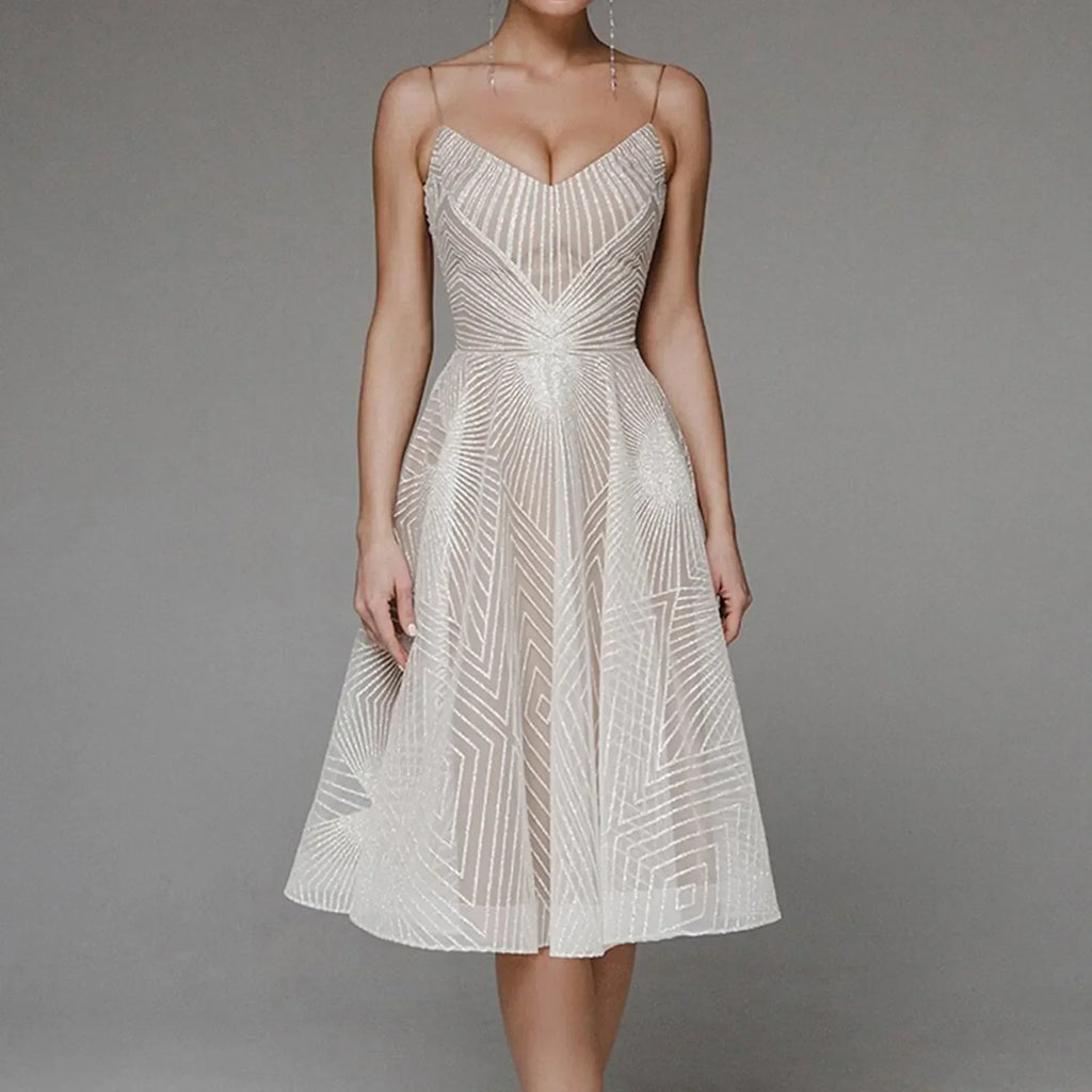 GR | Damen Besticktes Luxuskleid