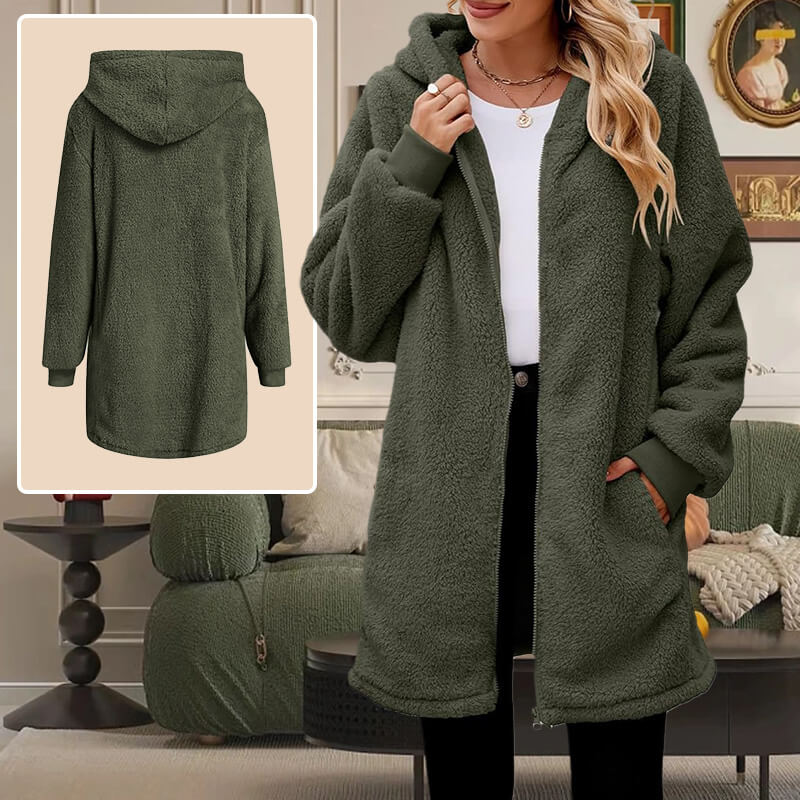 GR | Soft Fleece Winter Jacket for Women with Hood