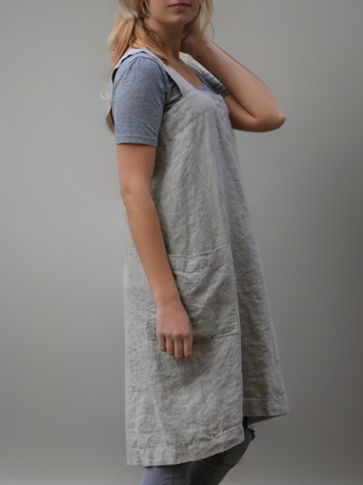 GR | Cotton-Linen Apron Dress with Pockets