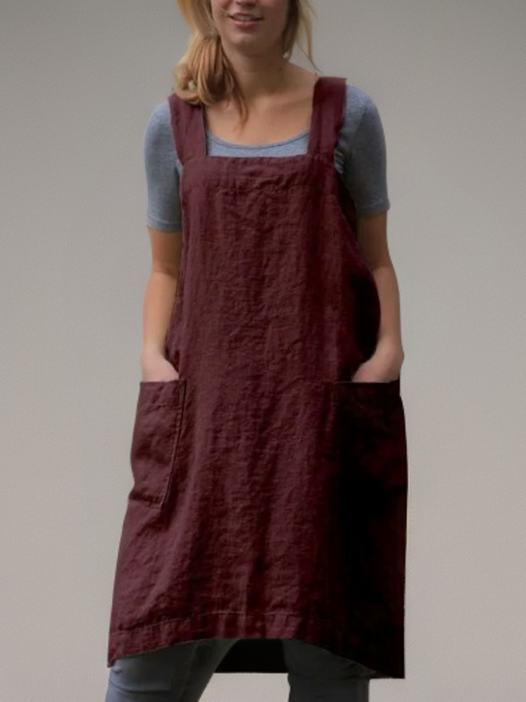 GR | Cotton-Linen Apron Dress with Pockets