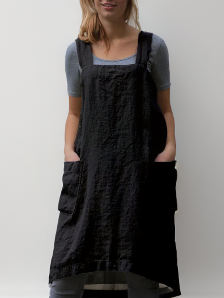 GR | Cotton-Linen Apron Dress with Pockets
