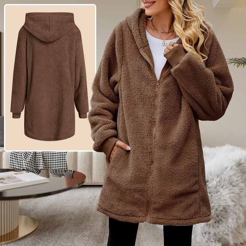 GR | Soft Fleece Winter Jacket for Women with Hood