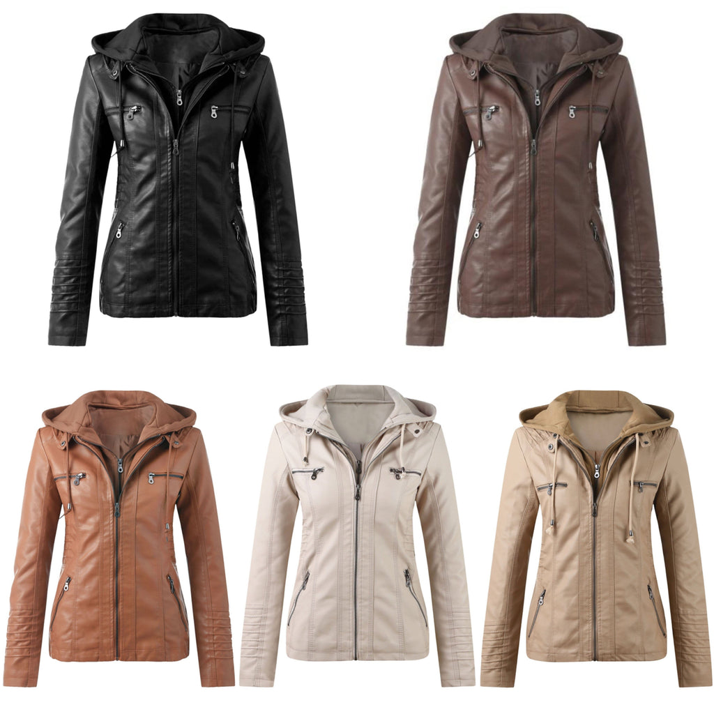GR | Designer Leather Jacket with Hood