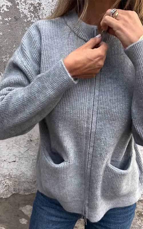 GR | Plush Zip Strickjacke