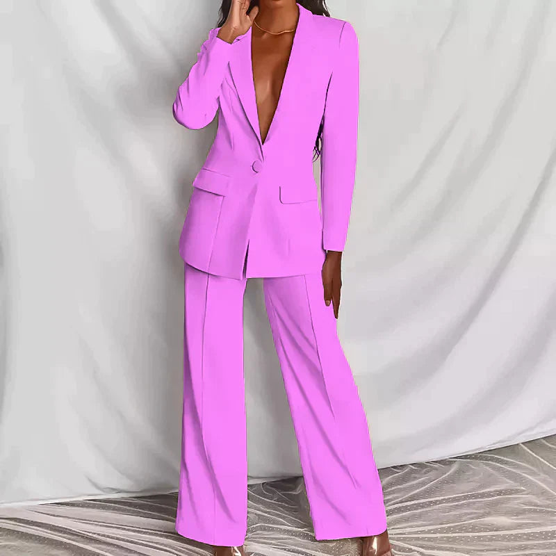 GR - Elegant ensemble consisting of a sophisticated blazer and elegant trousers