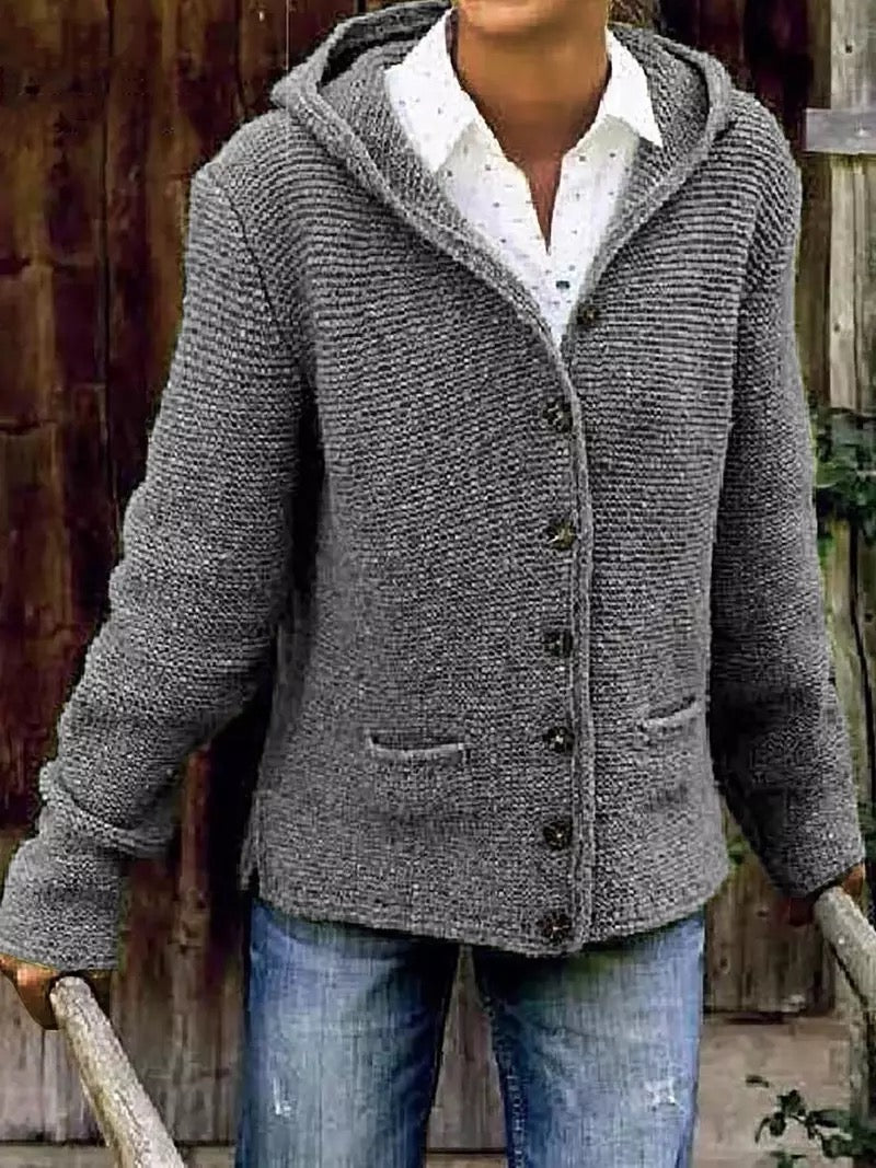 GR | Knitted cardigan with hood