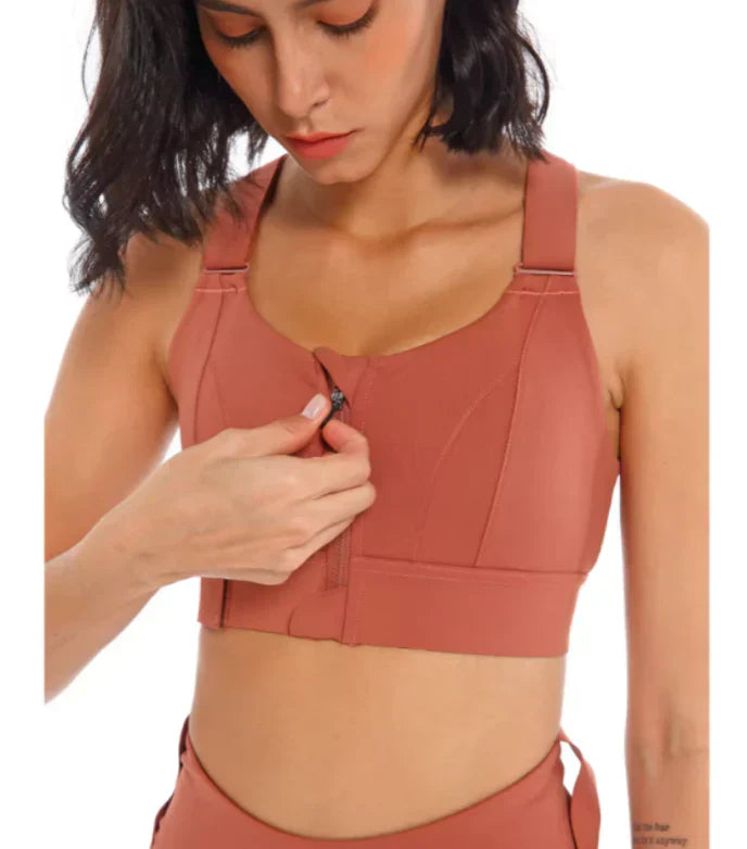 GR | Adjustable zipper sports bra