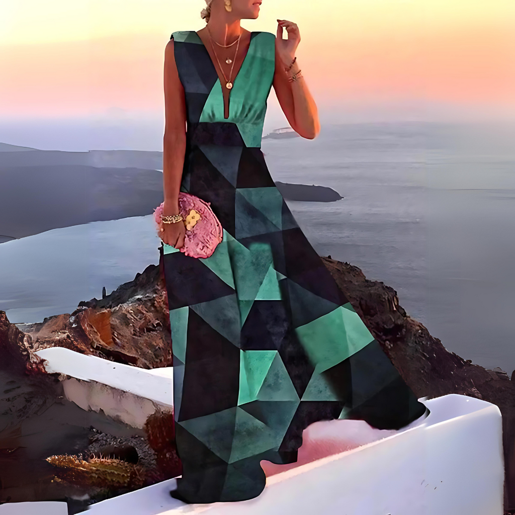 GR | Sleeveless printed dress for women Emilia