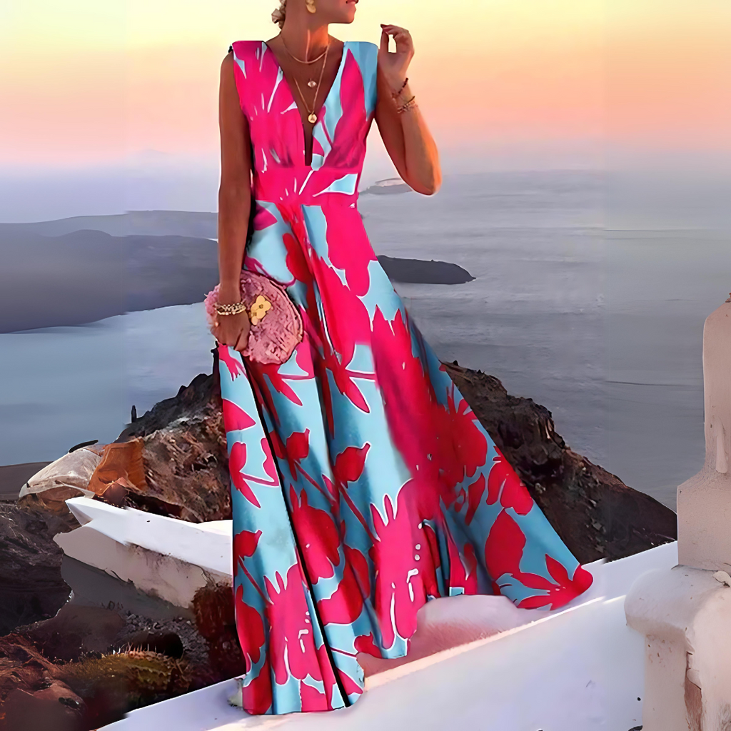 GR | Sleeveless printed dress for women Emilia