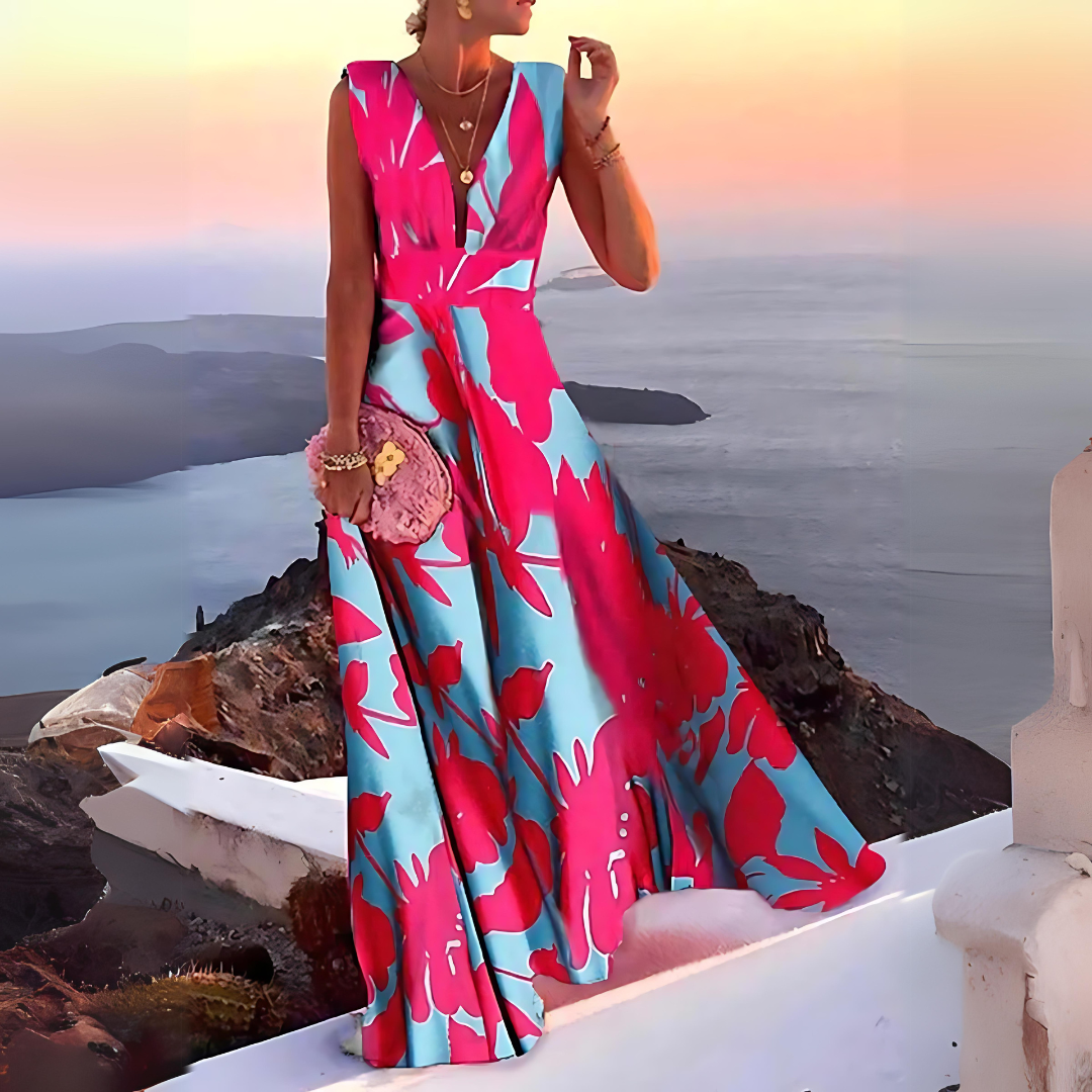 GR | Sleeveless printed dress for women Emilia