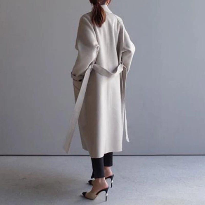 GR in winter": 'StyleGrace' long wool coat with belt