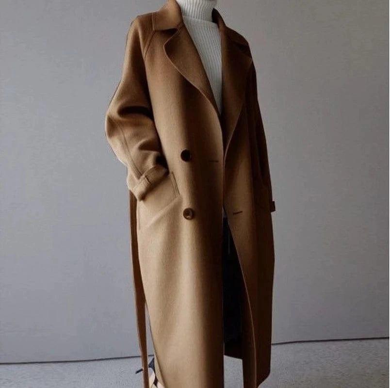 GR in winter": 'StyleGrace' long wool coat with belt